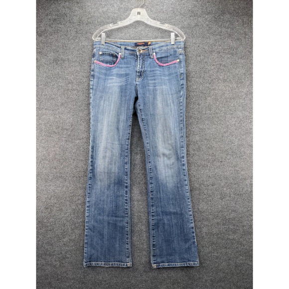 Womens Vertigo Paris Jeans Size 6 Blue Denim 16W 30.5 Inseam Decorated Pockets - Picture 1 of 10